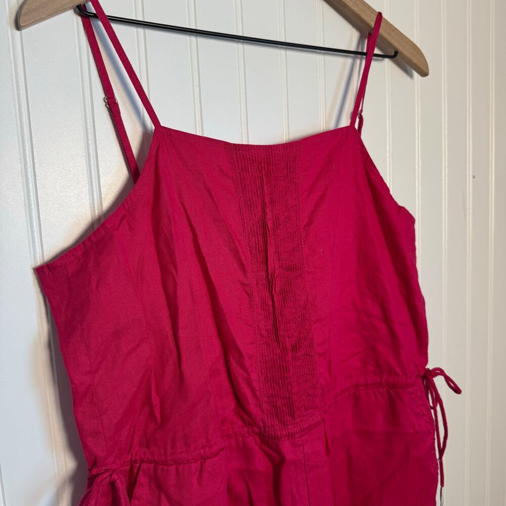 Magaschoni 100% Linen Hot Pink Jumpsuit Women’s Size Medium - Picture 2 of 10